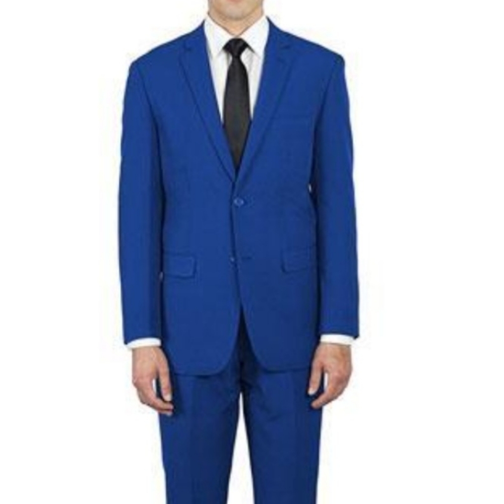 Alberto Nardoni Blue Two Button Double Vents Sport Casual Event Blazer 54R